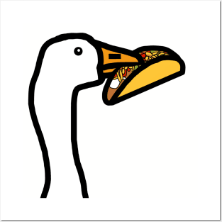 Portrait of a Gaming Goose Stealing a Taco Posters and Art